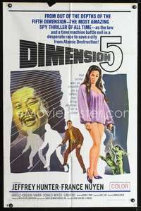 n138 DIMENSION 5 one-sheet movie poster '66 cool time travel sci-fi!