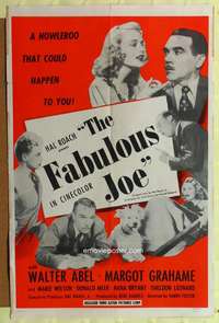 n156 FABULOUS JOE one-sheet movie poster R54 Margot Grahame, Walter Abel