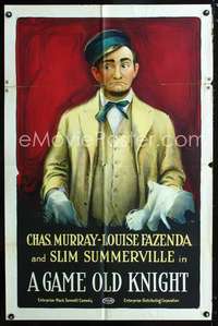 n192 GAME OLD KNIGHT one-sheet movie poster R10s Mack Sennett stone litho!