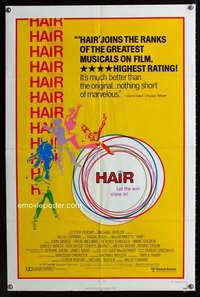 n250 HAIR style B one-sheet movie poster '79 Milos Forman, Treat Williams