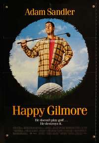 n255 HAPPY GILMORE DS one-sheet movie poster '96 Adam Sandler ruins golf!