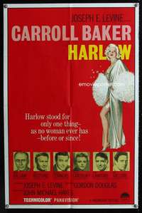 n259 HARLOW one-sheet movie poster '65 sexy artwork of Carroll Baker!