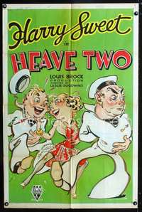 n264 HEAVE TWO one-sheet movie poster '33 sexy girl with two sailors!