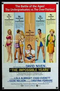 n301 IMPOSSIBLE YEARS one-sheet movie poster '68 David Niven, Ferrare