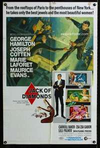 n308 JACK OF DIAMONDS one-sheet movie poster '67 jewel thief George Hamilton
