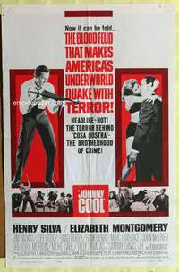 n311 JOHNNY COOL one-sheet movie poster '63 Henry Silva, film noir!