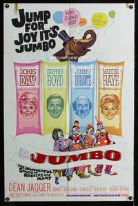 n313 JUMBO one-sheet movie poster '62 Doris Day, Jimmy Durante, circus!