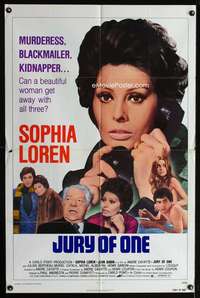 n315 JURY OF ONE one-sheet movie poster '75 Sophia Loren, Jean Gabin