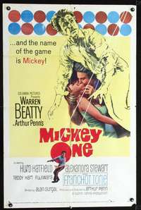 n392 MICKEY ONE one-sheet movie poster '65 Warren Beatty, Hurd Hatfield
