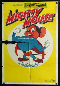 n394 MIGHTY MOUSE one-sheet movie poster '43 great full color image!