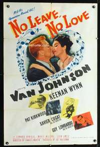 n424 NO LEAVE NO LOVE one-sheet movie poster '46 Van Johnson, Hirschfeld