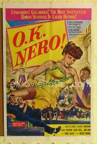 n430 OK NERO one-sheet movie poster '53 Italian Ancient Roman comedy!