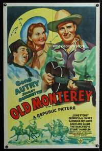 n303 IN OLD MONTEREY one-sheet movie poster R40s Gene Autry In Old Monterey