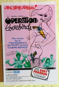 n437 OPERATION LOVEBIRDS one-sheet movie poster '67 very sexy Essy Persson!