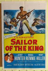 n485 SAILOR OF THE KING one-sheet movie poster '53 Jeff Hunter, Rennie