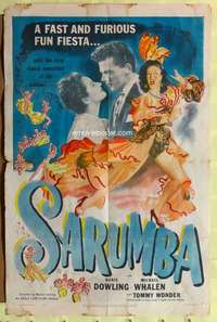 n489 SARUMBA one-sheet movie poster '50 Dowling does Cuban dance sensation!