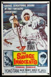n491 SAVAGE INNOCENTS one-sheet movie poster '61 Nicholas Ray, Quinn