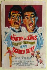 n494 SCARED STIFF one-sheet movie poster '53 Dean Martin & Jerry Lewis!