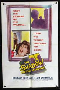 n501 SHADOW ON THE WINDOW one-sheet movie poster '57 Carey, Barrymore Jr
