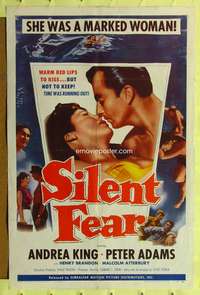 n507 SILENT FEAR one-sheet movie poster '56 she was a marked woman!
