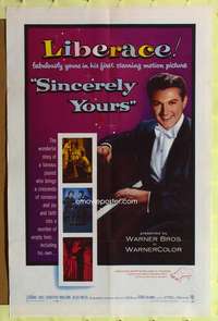 n508 SINCERELY YOURS one-sheet movie poster '55 Liberace tickles ivories!
