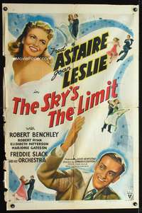 n511 SKY'S THE LIMIT one-sheet movie poster '43 Fred Astaire, Joan Leslie