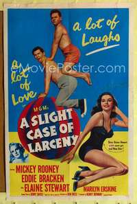 n513 SLIGHT CASE OF LARCENY one-sheet movie poster '53 bad Elaine Stewart!