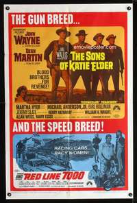 n519 SONS OF KATIE ELDER/RED LINE 7000 one-sheet movie poster '68 John Wayne