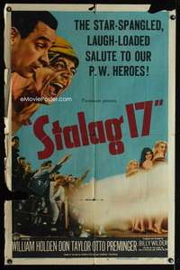 n523 STALAG 17 one-sheet movie poster '53 William Holden, Billy Wilder