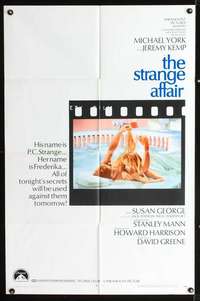 n528 STRANGE AFFAIR one-sheet movie poster '68 Michael York, Susan George