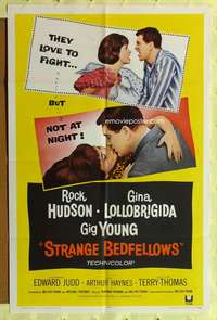 n529 STRANGE BEDFELLOWS one-sheet movie poster '65 Gina Lollobrigida