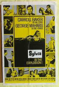 n538 SYLVIA one-sheet movie poster '65 Carroll Baker, George Maharis
