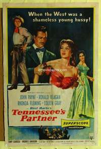 n546 TENNESSEE'S PARTNER one-sheet movie poster '55 Ronald Reagan, Fleming