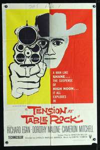 n547 TENSION AT TABLE ROCK one-sheet movie poster '56 pointing gun art!