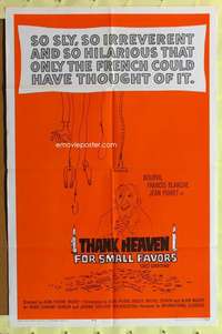 n550 THANK HEAVEN FOR SMALL FAVORS one-sheet movie poster '61 Bourvil