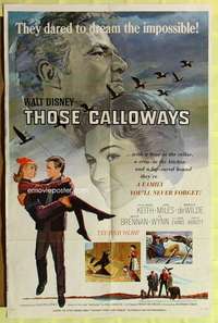 n562 THOSE CALLOWAYS style B one-sheet movie poster '65 Walt Disney, Kieth