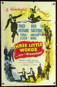 n567 THREE LITTLE WORDS one-sheet movie poster '50 Fred Astaire, Skelton