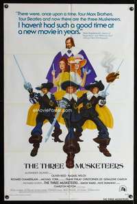 n568 THREE MUSKETEERS int'l one-sheet movie poster '74 cool Gomez art!