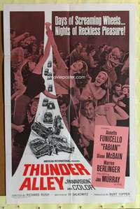 n569 THUNDER ALLEY one-sheet movie poster '67 Annette & race cars!