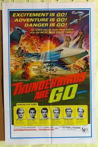 n572 THUNDERBIRDS ARE GO one-sheet movie poster '66 marionette puppets!