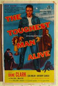 n582 TOUGHEST MAN ALIVE one-sheet movie poster '55 Dane Clark, G-Man!