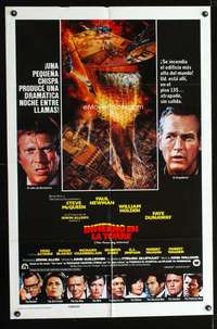 n583 TOWERING INFERNO Spanish/U.S. one-sheet movie poster '74 Steve McQueen, Newman