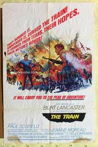 n585 TRAIN style B one-sheet movie poster '65 Lancaster, Frankenheimer