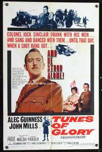 n589 TUNES OF GLORY one-sheet movie poster '60 John Mills, Alec Guinness
