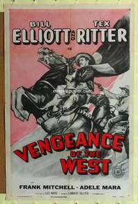 n600 VENGEANCE OF THE WEST one-sheet movie poster R55 Wild Bill, Tex Ritter