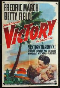 n602 VICTORY one-sheet movie poster '40 Fredric March, Betty Field