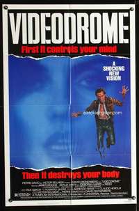 n603 VIDEODROME one-sheet movie poster '83 David Cronenberg, sci-fi!