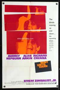n607 WAIT UNTIL DARK one-sheet movie poster '67 blind Audrey Hepburn!