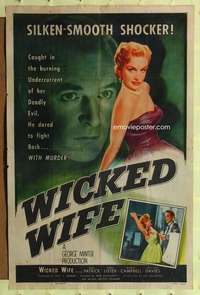 n623 WICKED WIFE one-sheet movie poster '53 super sexy English bad girl!