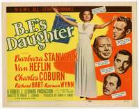 s045 B.F.'S DAUGHTER movie title lobby card '48 Barbara Stanwyck, Van Heflin
